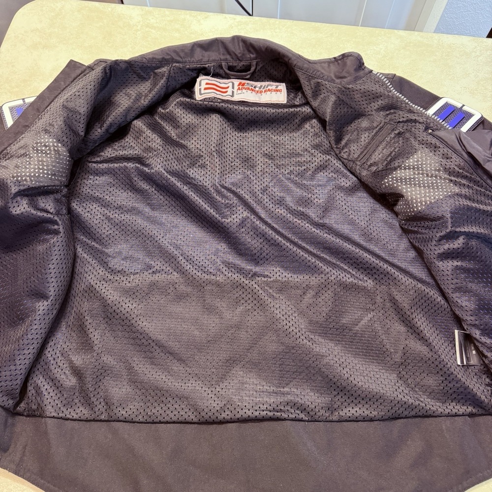 Shift Racing Motorcycle Jacket Mens M Blue Black Moto Riding Armor Color Block - Picture 4 of 9